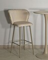 Set 2 scaune de bar Alaska -B, Mauro Ferretti, 55x58x106 cm, fier/poliester, crem