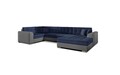 Coltar extensibil dreapta 5 locuri ELTAP, Damario, 338x189x78 cm, lemn/poliester, albastru inchis/gri inchis
