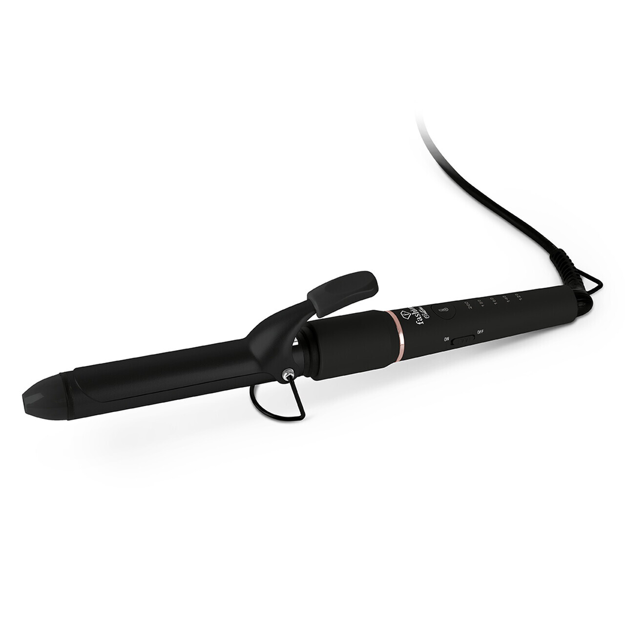 Ondulator de par Fashion TV, Matte Black-Rose Gold, 50-55W, 200°C, 5 trepte de temperatura, invelis ceramic, negru - imagine 2