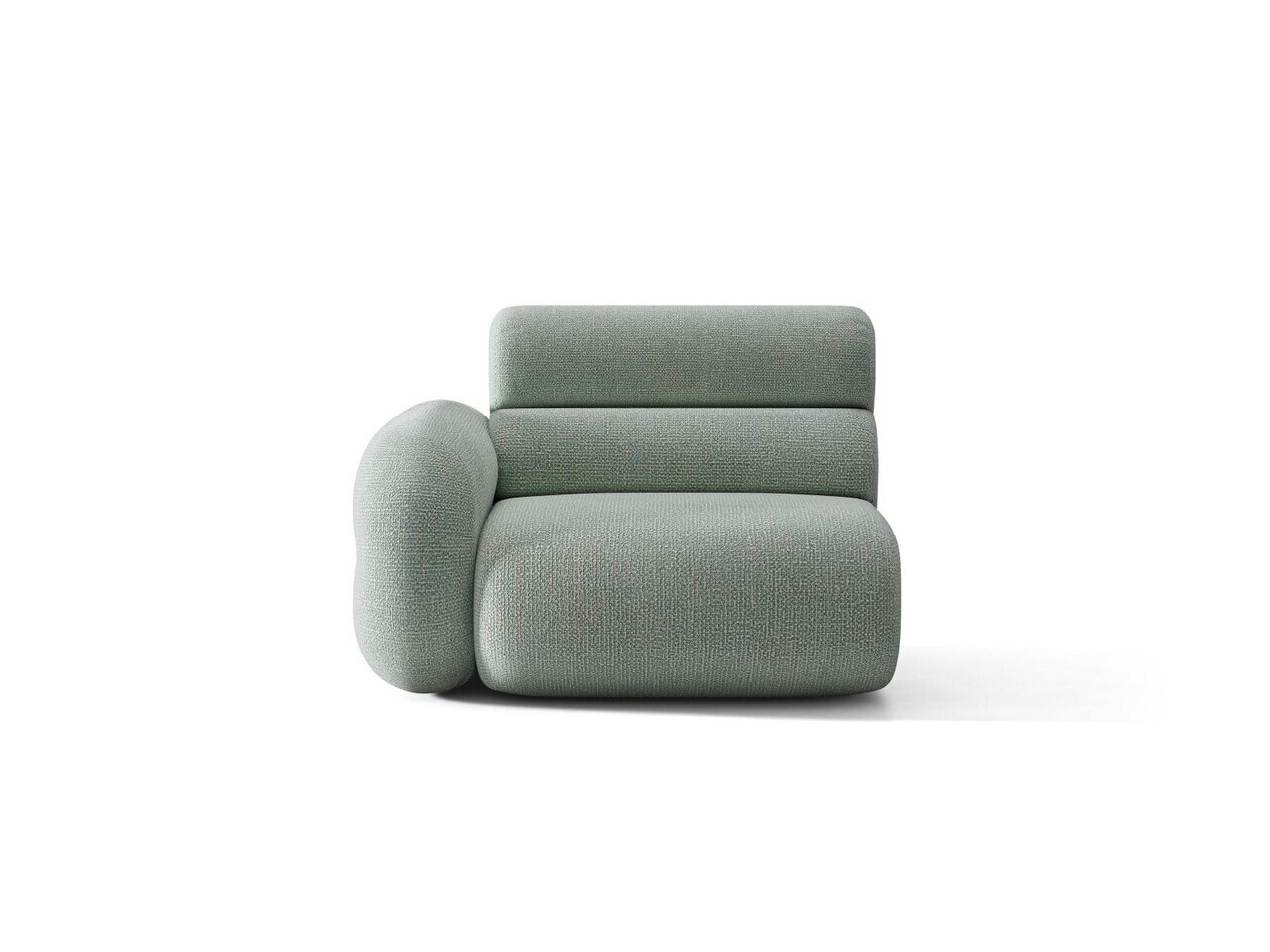 Modul canapea stanga 1 loc, Neo, Micadoni Home, 110x100x83 cm, tesatura Chenille Silencio, albastru muted