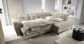 Coltar extensibil dreapta 5 locuri ELTAP, RT-18AU, Inferne, 297x210x107 cm, lemn/poliester, bej deschis