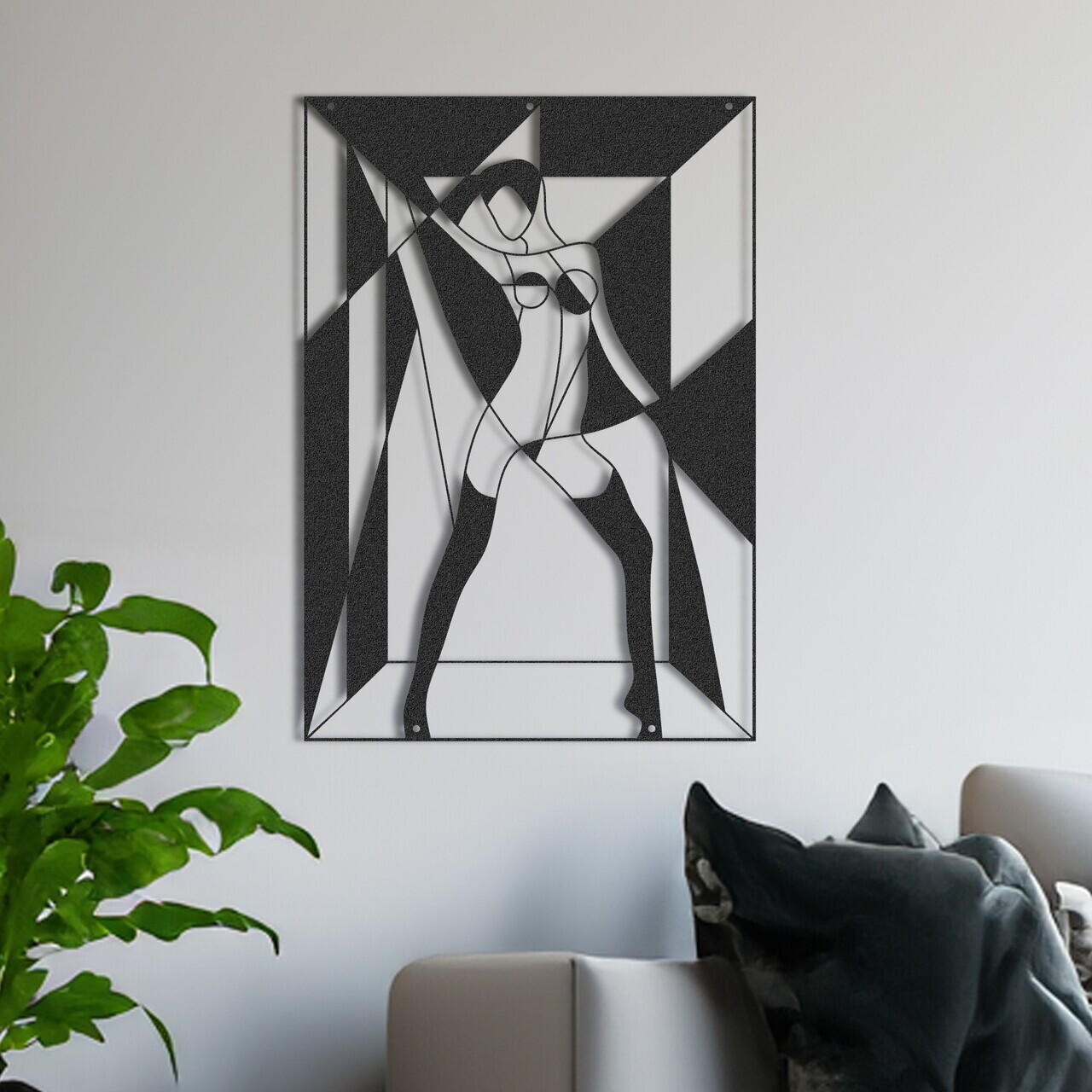 Decoratiune de perete, RT-NMD-066, Dimensiuni: 58,5 x 41 cm, Negru — imaginea 3