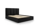 Pat tapitat cu somiera rabatabila si lada depozitare, Juniper, Mazzini Sofas, 208x170x104 cm, catifea, negru