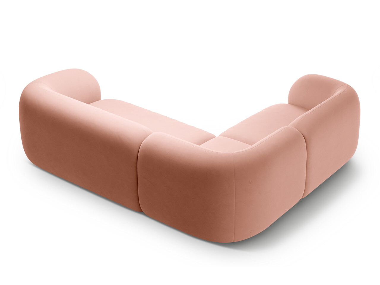 Coltar stanga 4 locuri, Kate, Micadoni, 252x220x76 cm, catifea, roz - 2 | YEO