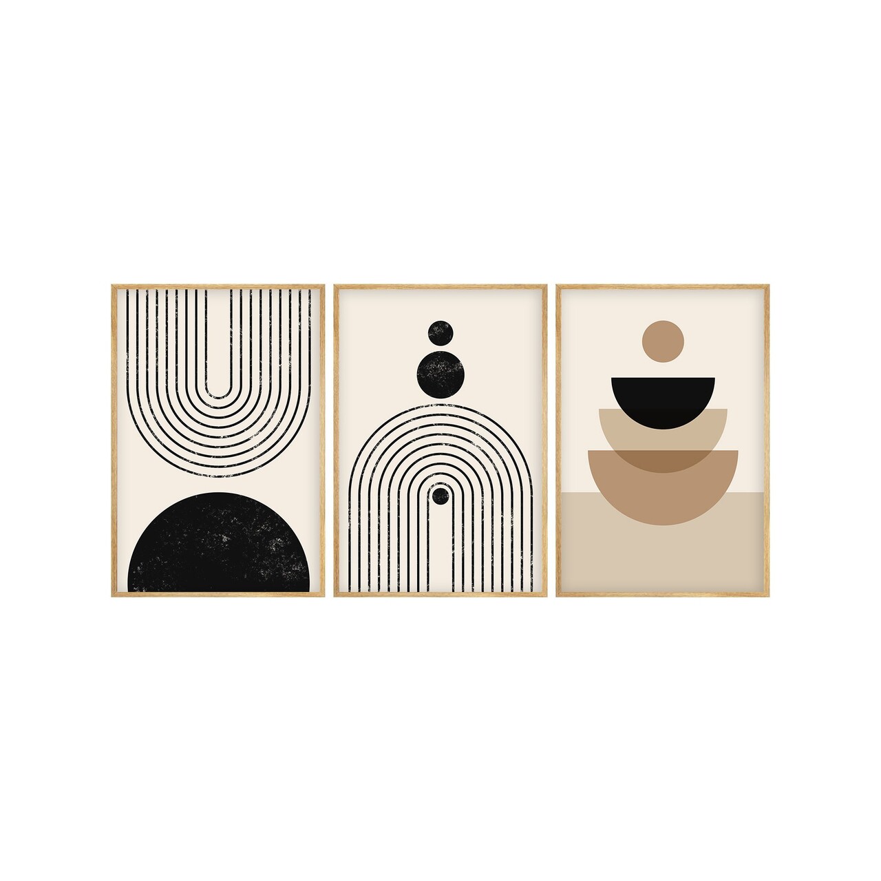 Set 3 tablouri decorative, Huhu262, Cadru: 100% LEMN MASIV (Grosime: 2 cm), Multicolor - view 2