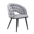 Scaun Bubble, Homla, 61x57.5x81.7 cm, metal/catifea din poliester, gri
