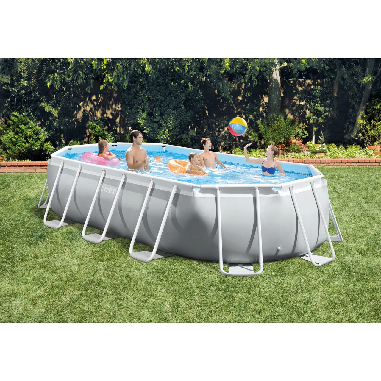 Piscina Prism Frame Intex cu pompa de filtrare si scara, 503x274x122 cm, 13365 L, PVC