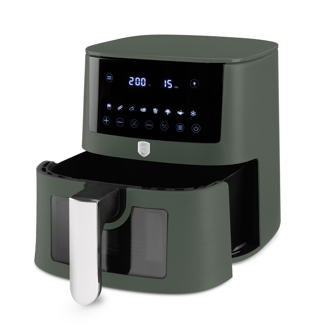 Friteuza cu aer cald si fereastra Berlinger Haus, Matte Green, 5 L, 1400W, verde mat - imagine 3