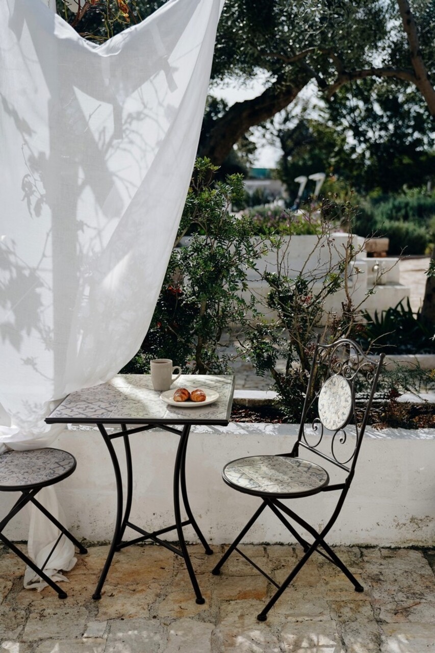 Set masa si 2 scaune pentru gradina Erice Square, Bizzotto, otel/ceramica
