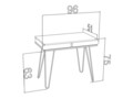 Birou Mingitav Illia No.5, 96 x 51 x 75 cm, PAL/metal, walnut/negru