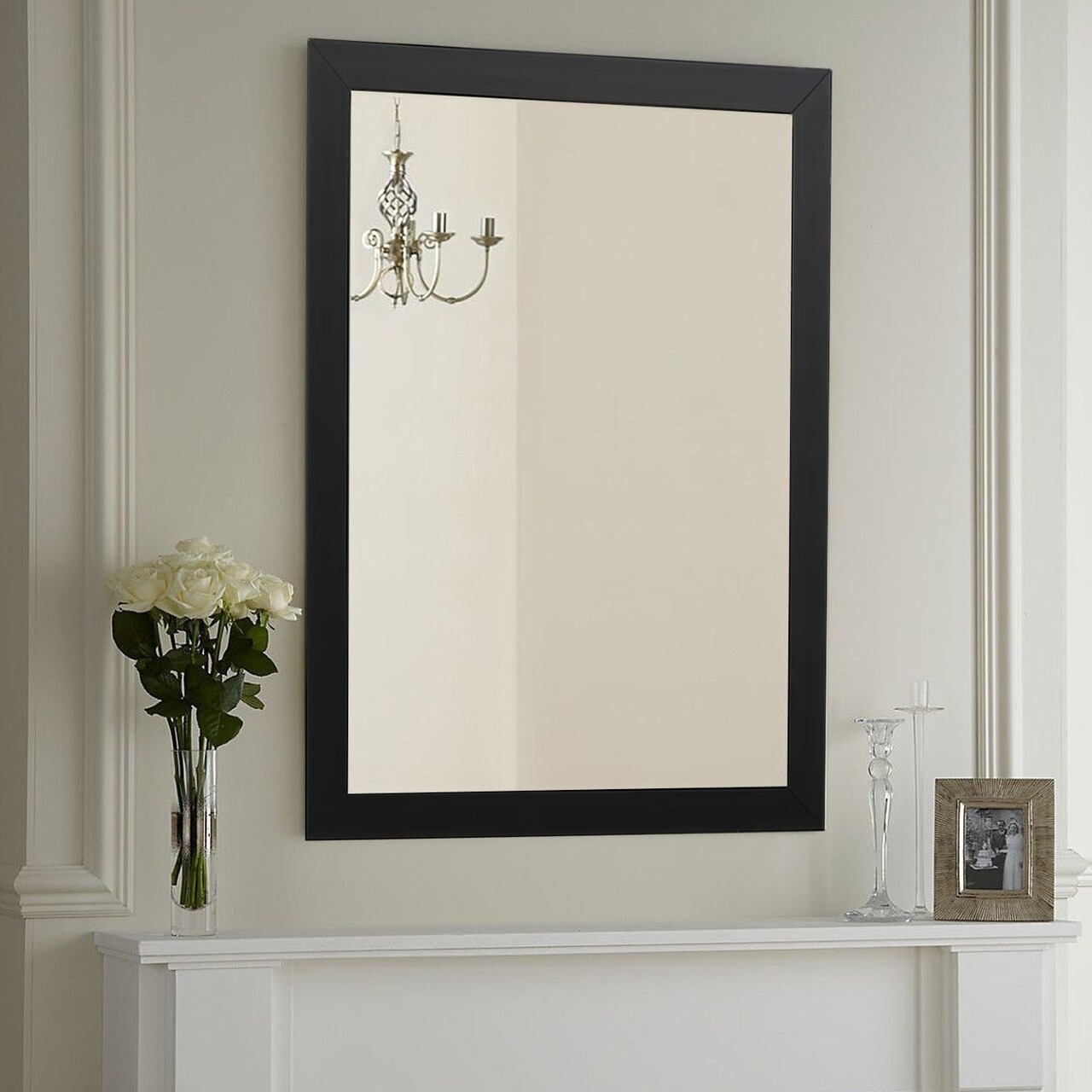Oglinda decorativa, Leona, Framed, 40x55 cm, Plastic, Negru - 1 | YEO