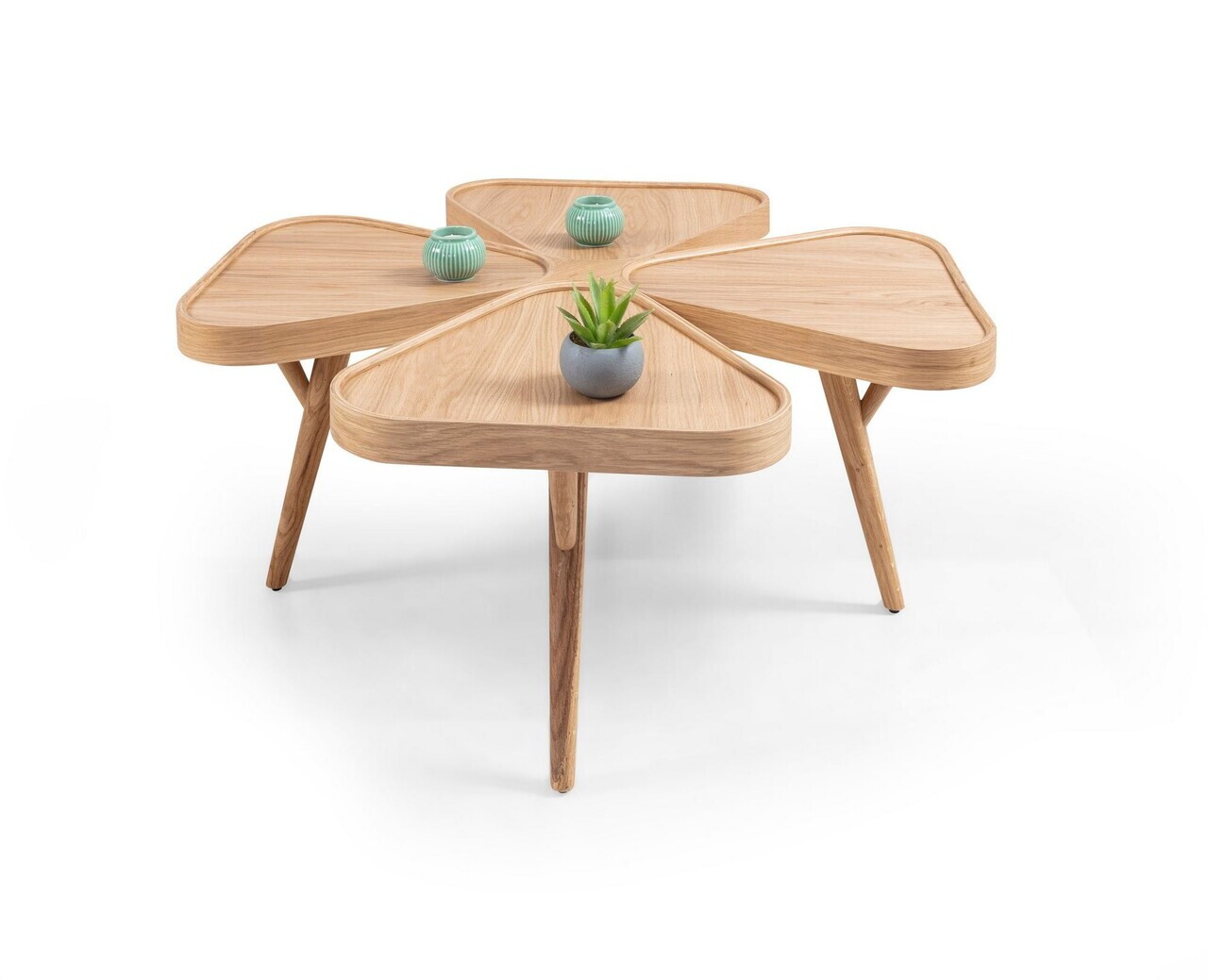 Masuta de cafea, Hanah Home, Inci 100, 100x44x100 cm, LEMN MASIV DE STEJAR, Stejar — imaginea 4