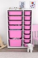 Dulap multifunctional, Estella, Rine 2D4K8U, Alb/Roz