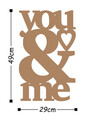 Decoratiune de perete, You & Me, Metal, Dimensiune: 29 x 49 cm, Cupru