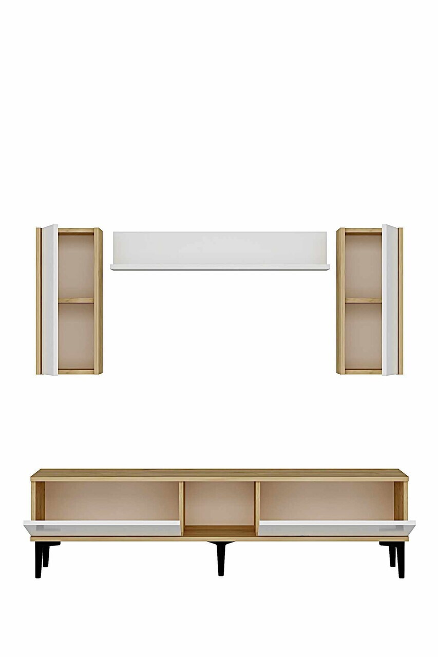 Comoda TV, Hanah Home, Didema 150, 150x40.5x30 cm, Stejar Safir / Alb — imaginea 6