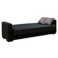Canapea extensibila 3 locuri Vox, Pakoworld, 212x77x80 cm, textil/lemn de plop, negru