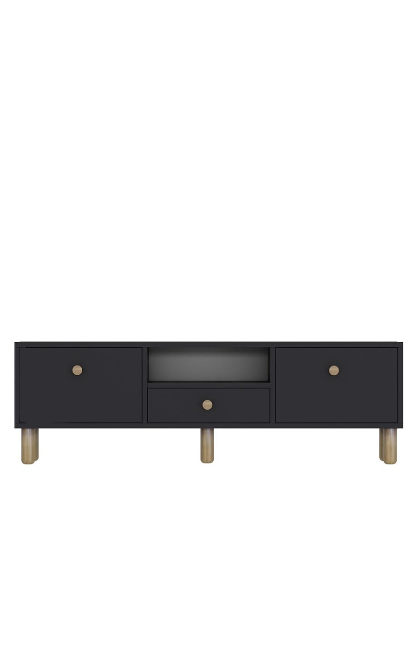 Comoda TV, Hanah Home, 1310-DROP-1, 140x45x30 cm, PAL , Stejar antracit / safir - view 3