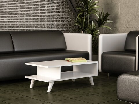 Masuta de cafea titus, furny home, 80x45x30 cm, alb mat