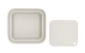 Bol de spalat cu tava de picurare, Brabantia, SinkSide, 37.4x34.4x16.1 cm, plastic, gri deschis