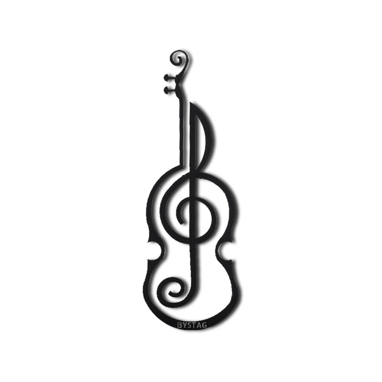 Decoratiune de perete, Violin, Metal, Dimensiune: 50 x 17 cm, Negru - 1 | YEO