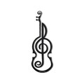 Decoratiune de perete, Violin, Metal, Dimensiune: 50 x 17 cm, Negru