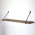 Raft de perete WR038, Evila Originals, 60x14x20 cm, lemn de molid, maro/negru