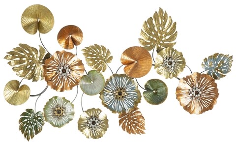 Decoratiune de perete Leaf, Mauro Ferretti, 117×74 cm, fier, multicolor