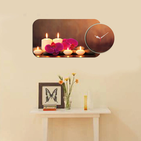 Set ceas si tablou decorativ, yms-42, mdf , dimensiune: 68 x 32 cm, multicolor