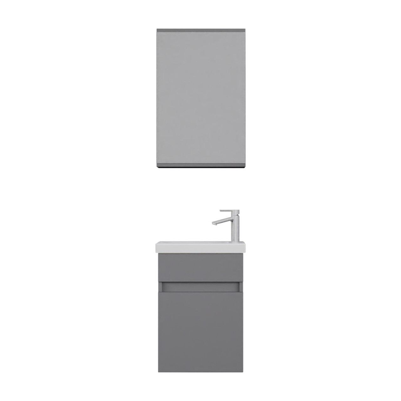 Set mobilier de baie (2 piese), Hanah Home, Sole 45, Gri Mat - view 5