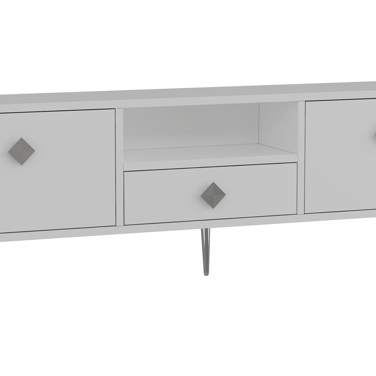 Comoda TV, Hanah Home, 1308-DROP-1, 140x45x30 cm, PAL , Alb / Argintiu - view 6