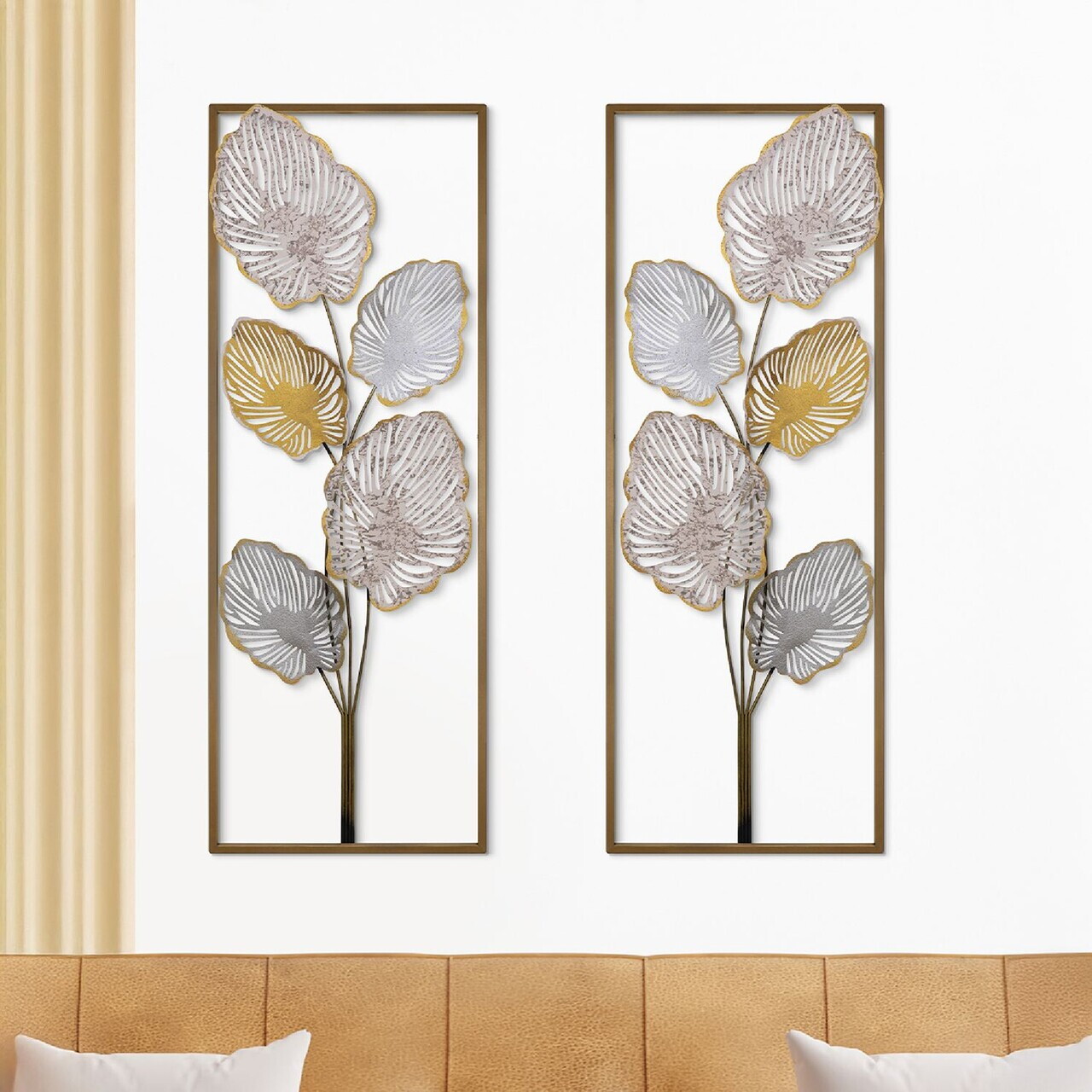 Set de accesorii decorative de perete din metal, Salim, Metal, Grosime: 0,6 mm, Multicolor