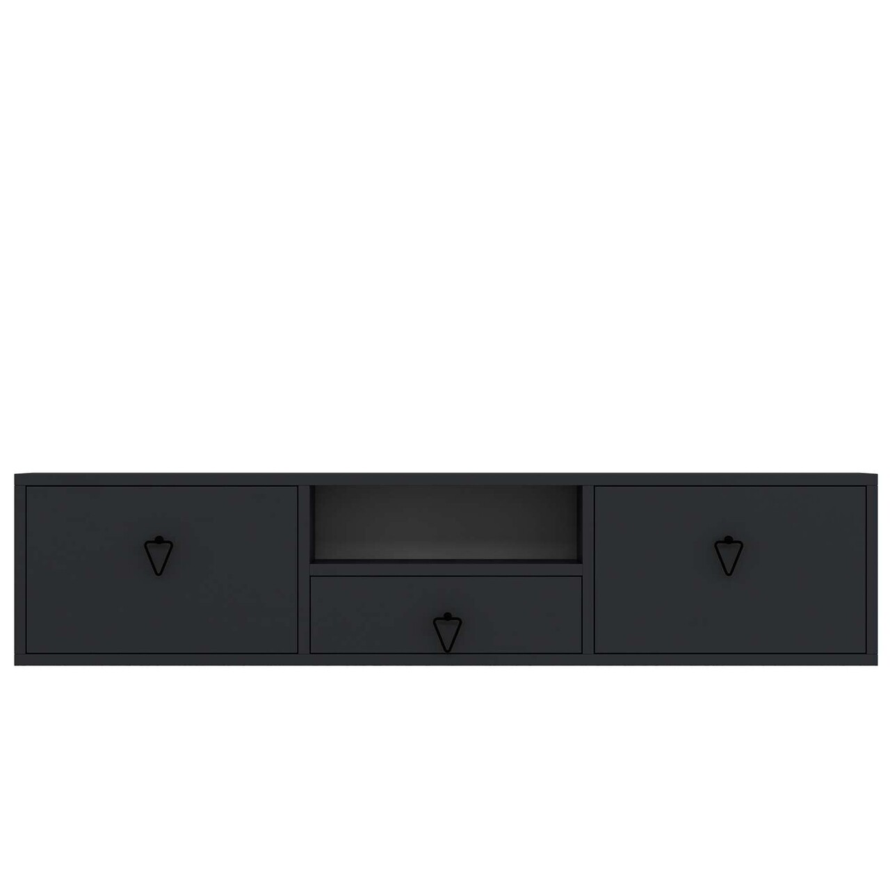 Comoda TV, Hanah Home, 1303-DROP-1, 140x30x30 cm, PAL , Antracit / Negru - view 3