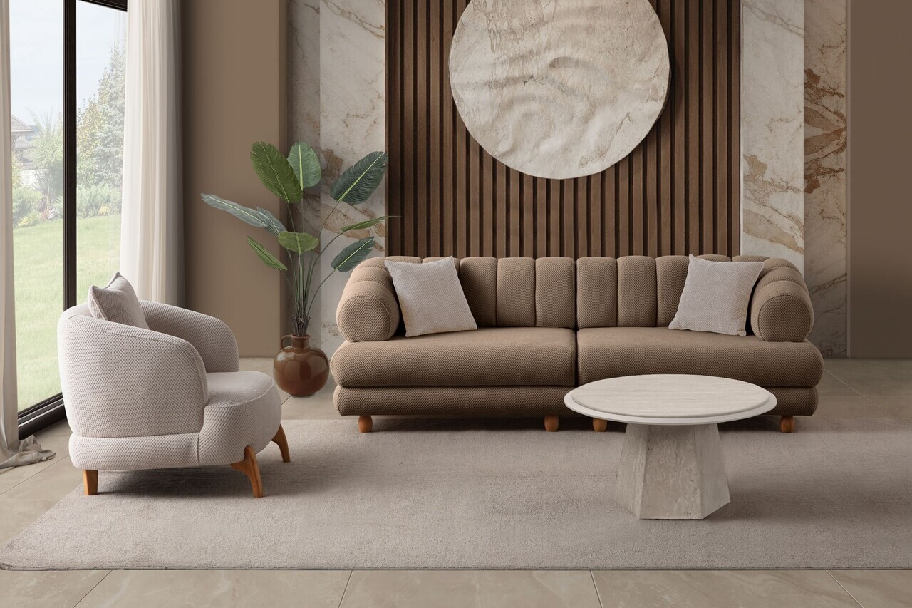 Canapea 3 locuri, Atelier del Sofa, 752EST1159, Lemn de carpen/PAL melaminat, Latte - view 8