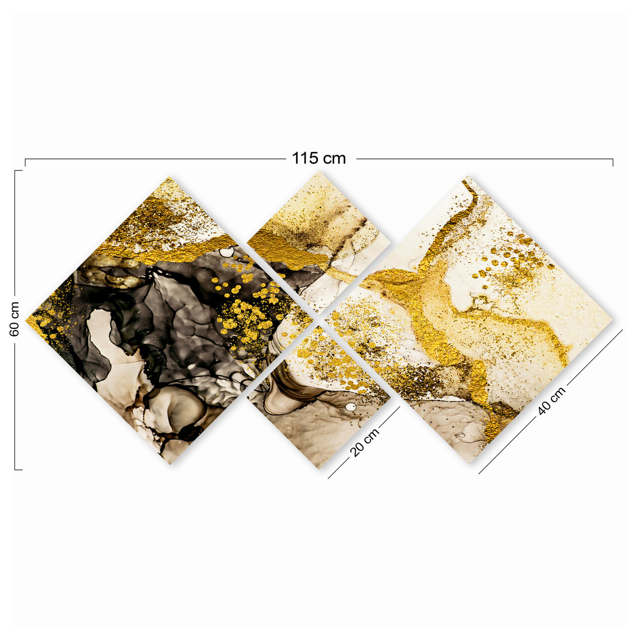 Set 4 tablouri decorative, 4MDF1334224418, MDF, Imprimat UV, Multicolor - 2 | YEO