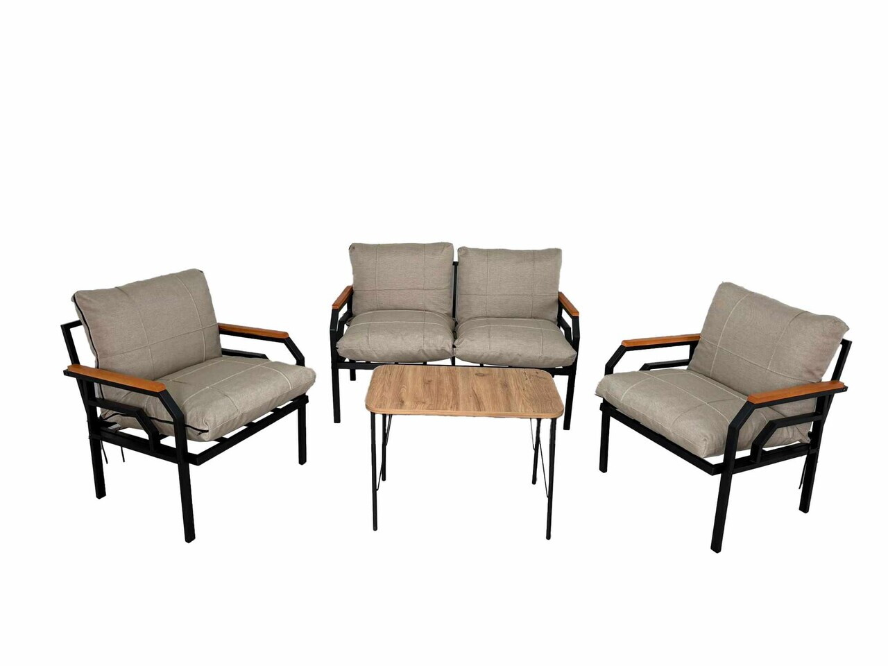 Set mobilier de gradina, Hanah Home, Kutay Sehpa, Crem — imaginea 4