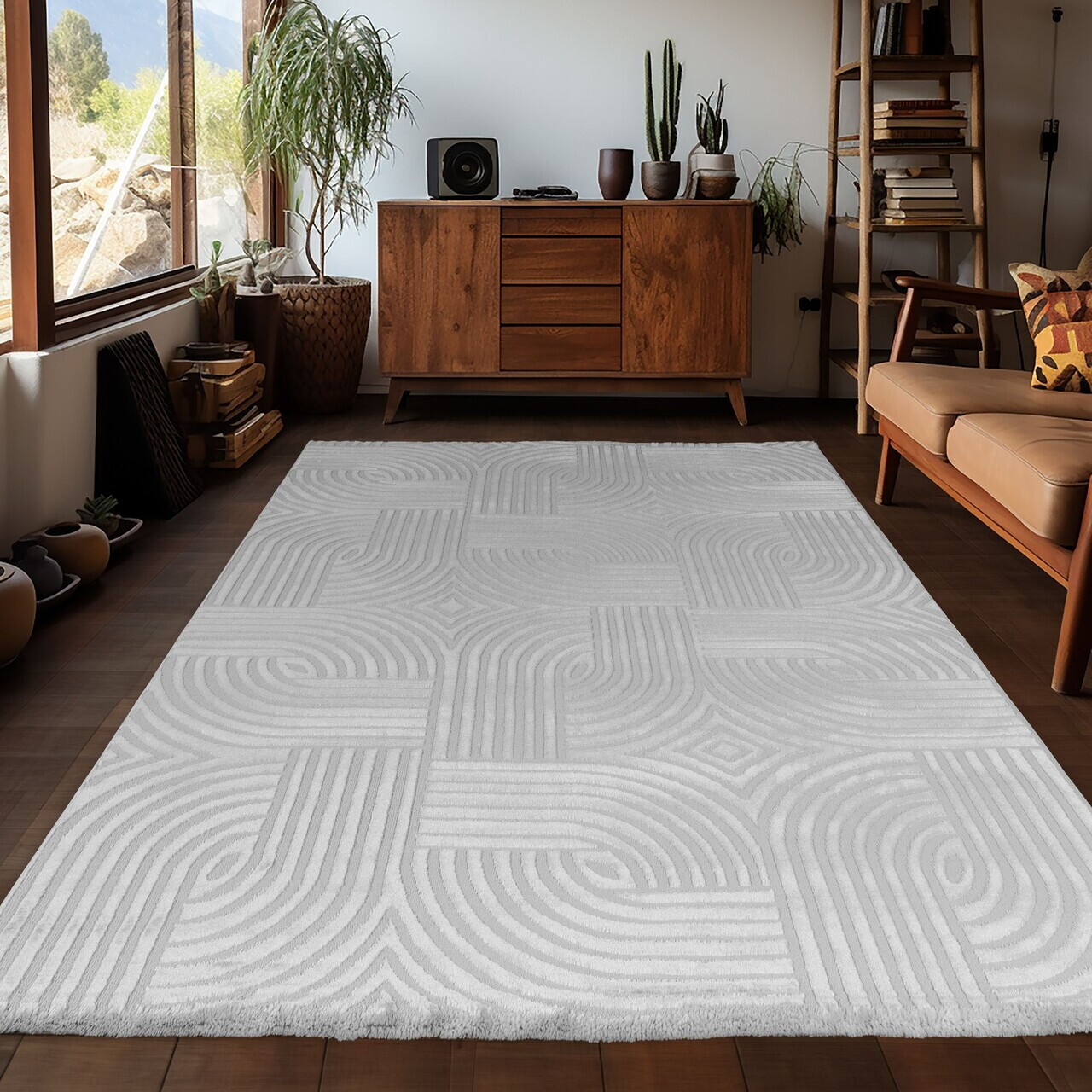 Covor, Sahara 1112, 240x340 cm, 50% POLIPROPILENĂ/50% POLIESTER, Argintiu — imaginea 2