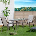 Scaun pentru gradina Neila, 56 x 68 x 93 cm, otel/textil, maro