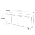 Consola, Locelso, RL4-AA, 160x71.8x40 cm, Pin Atlantic / Antracit