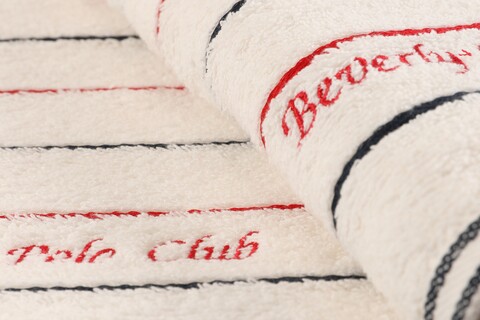 Set 2 prosoape de baie 407, Beverly Hills Polo Club, 70x140 cm, bumbac, alb