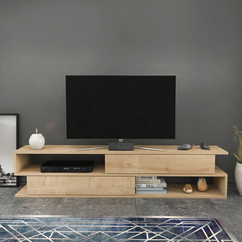 Comoda tv, retricy, cortez, 160x35.3x38.6 cm, pal, stejar