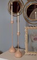 Set 2 suporturi de lumanare Slimmy, Mauro Ferretti, 8x26 cm, 8x37 cm, fier, roz/auriu