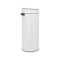Cos de gunoi cu soft touch, Brabantia, Touch New, 30 L, 32x29.5x72 cm, otel, alb