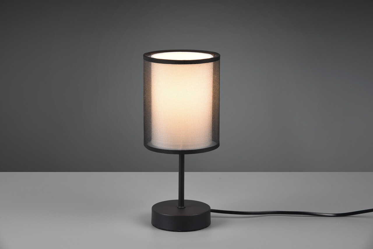 Lampa de masa Burton, TRIO, 12.5x28.5 cm, 28W, 1x E14, metal, negru mat - 1 | YEO