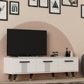 Comoda TV, Olivia, Asimo, 150 x 45 x 35 cm, pal melaminat, alb