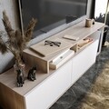 Comoda TV, Decorotika, Nexera, 149.8 x 42.9 x 35.3 cm, pal melaminat, natur/stejar