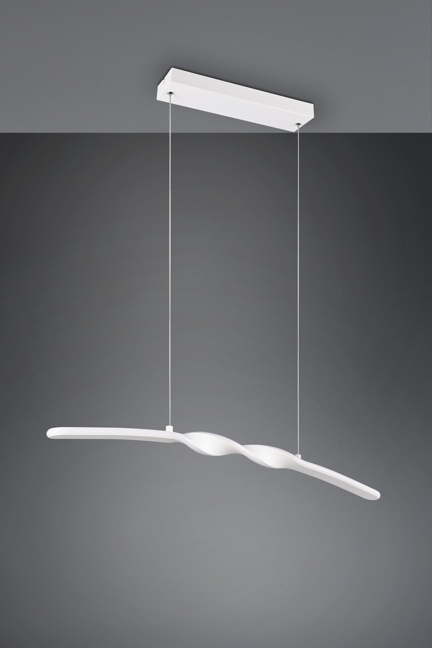 Lustra Ginko, RL, 79x9x150 cm, 18W, 1x SMD, metal, alb mat