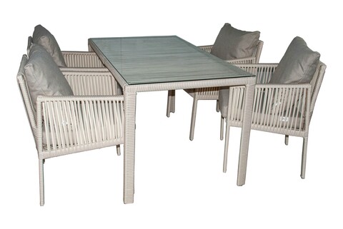 Set gradina/terasa 5 piese, My Interior, Otto, rattan/aluminiu, nisipiu