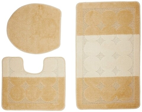 Set 3 covorase de baie edremit, confetti, 47x50 cm/50x60 cm/60x100 cm, bej