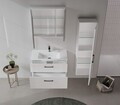 Dulap de baie cu chiuvetă, Hanah Home, Bari 85 v2, Alb mat