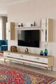 Comoda TV, Hanah Home, Ilay, 180x41x30 cm, Stejar Safir / Alb / Auriu